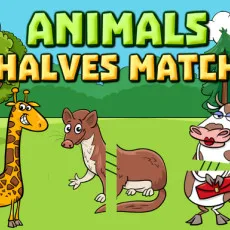 Play Animals Halves Match game